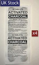 ACTIVATED CHARCOAL 4 SHEETS X 10 TABLETS  activated carbon UK STOCK