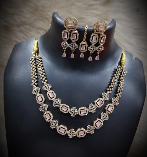 American diamond necklace - diamond, cz