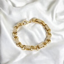9ct Gold GF Kids Baby Toddler Pattern Gypsy Belcher Bracelet 9m Boys Girls 5.5"