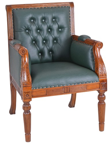 Mahogany armchair leather - mahogany,