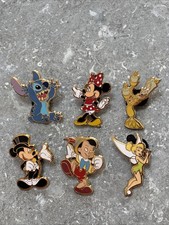 DISNEY DLRP 15TH ANNIVERSARY DELUXE STARTER 6 PIN SET DTITCH TINKER BELL LUMIERE