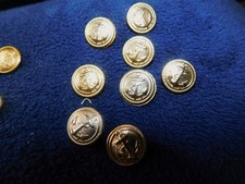 8 x VINTAGE SHANK BUTTONS GOLD