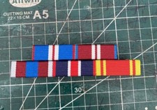 MEDAL RIBBON BAR - 5 SPACE FULL SIZE - PINNED or STUDDED or SEWN