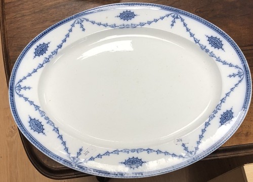 Antique platter flow blue - ,
