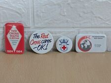 Vintage RED CROSS Pin Badges X 4 British International 1980's Good Condition 