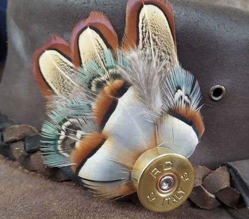 Handmade feather hat pin - hat,