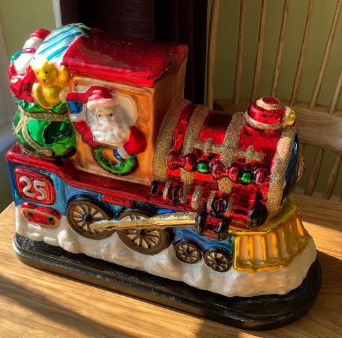 Large christmas glass - large, train