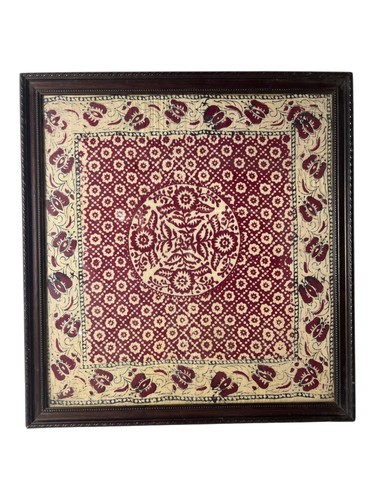 Antique framed textile folk - antique,