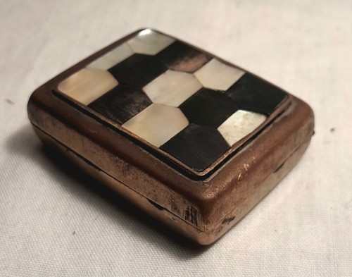 Antique brass trinket pill - trinket, /