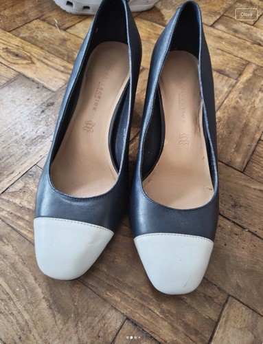 Navy white court shoe - +,