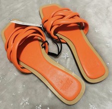 Zara Orange Peep Toe Sandals/