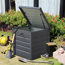 200L Large Feed Bins Storage Box Metal Outdoor Waterproof Lockable Container Box