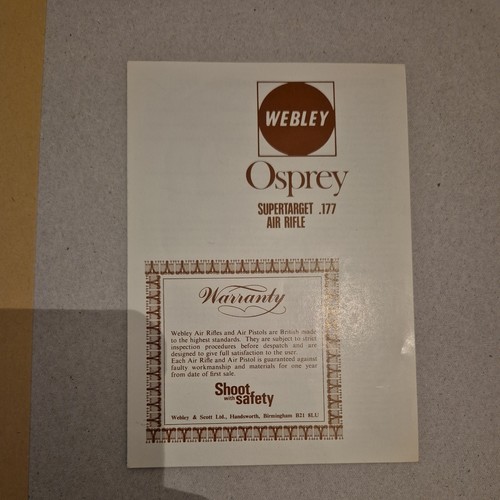 Vintage webley scott - vintage, osprey