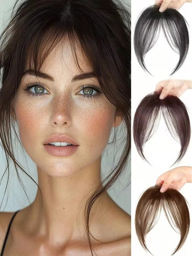 Real natural fringe bangs clip - bangs,
