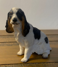 FRASER CREATIONS TRICOLOUR CAVALIER King Charles SPANIEL FIGURINE ORNAMENT 10CM 