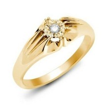9ct Yellow Gold Gents Diamond