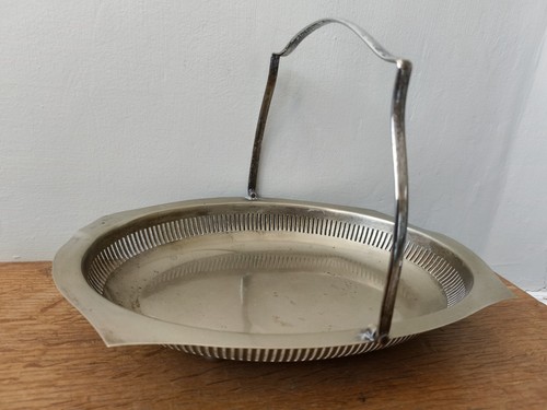 Vintage silver plated oval - silver,