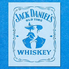 Jack Daniels Whiskey Brand Beer Bar Logo Stencil: Life Airbrush Wall Art Crafts