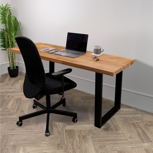 Solid oak office desk - oak, x