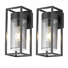 Set of 2 Modern Black Outdoor