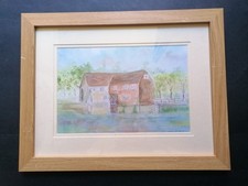 Vintage Pastel and Watercolour Painting, The Old Mill, Sturminster Newton