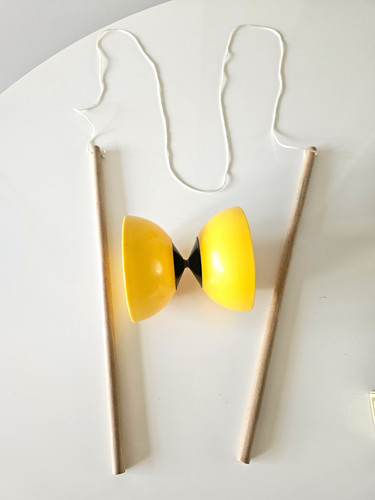 Yellow plastic juggling - plastic,