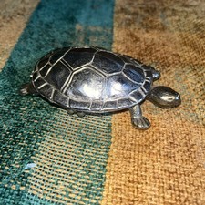 Silver Tone Metal Tortoise