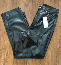 M&S Leather Look Straight Leg