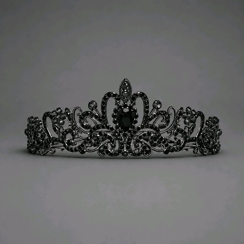 Dark gothic queen tiara black - tiara,