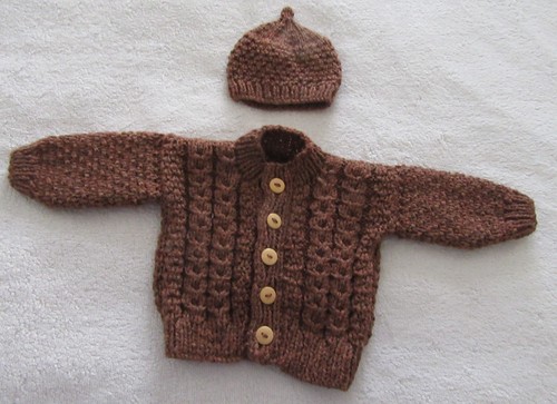 Hand knitted cardigan - , &