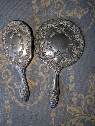 Vintage silver plated vanity - silver,