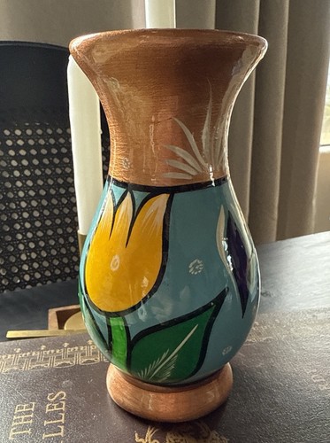 Hand painted tulip floral - hand-painted, vase