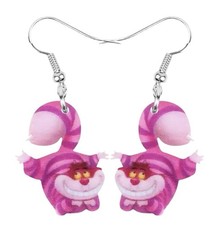 Cheshire Cat Alice In Wonderland Acrylic Earrings Free Shipping 🐱