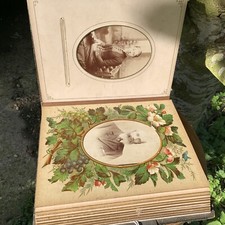Antique Victorian Family Photograph Album with Original Photos
