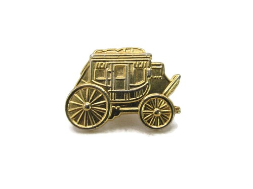 Vintage stagecoach pin gold - vintage,