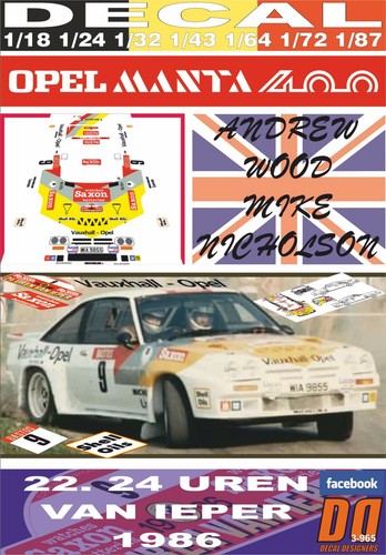 Decal opel manta 400 - decal, andrew