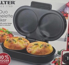 Salter XL Duo Omelette Maker 850 W, Non Stick Coated Plated, 