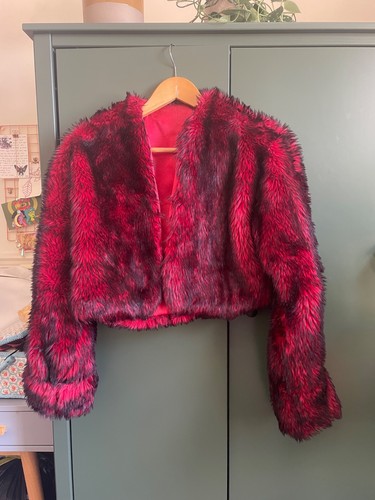 Red faux fur - bolero, jacket