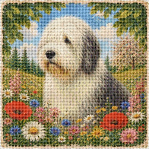 Old english sheepdog puppy dog - old,