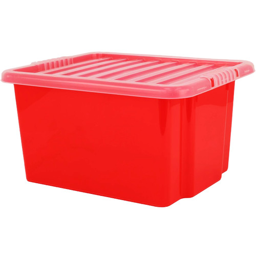 Red plastic storage - plastic, with