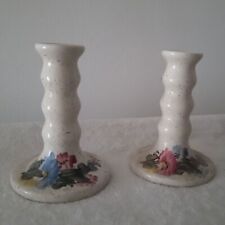 Greek islands candle sticks taper candle ceramic flower detail base 1990/2000s