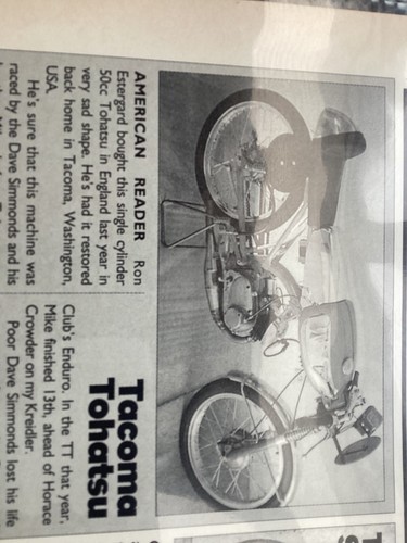 Tohatsu 50cc racer motorcycle - racer,