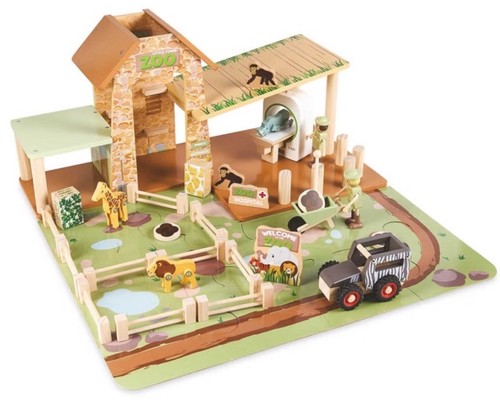Wooden play zoo toys - wooden,
