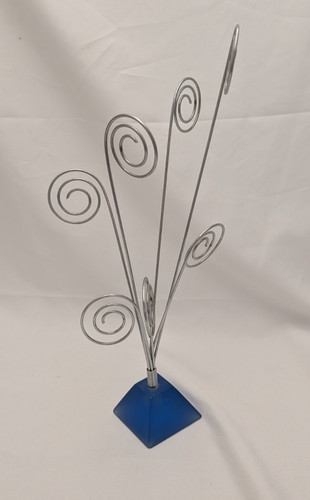 Metal swirl display blue stand - metal,