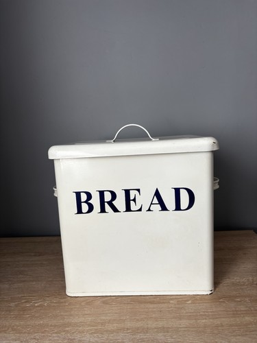 Vintage enamel bread - vintage, white