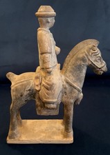 Horse Rider In Terracotta With Removable Head China Ming Period VGC