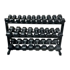 Mega 430KG Hex Dumbbells Gym Weights Set 5-30kg 14 Pairs & Storage Rack  Heavy 