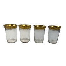 Vintage Glass Tumblers Gold