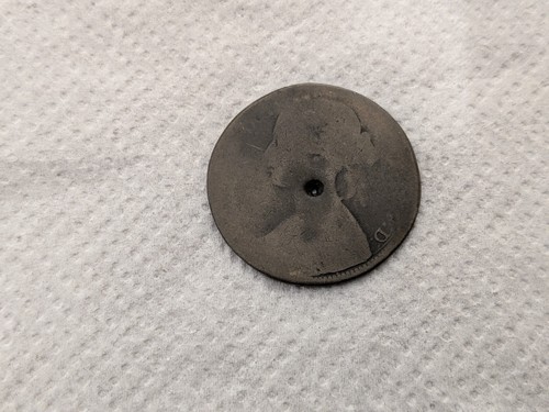 Holed 1865 one - 1865, penny