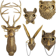 Faux Animal Heads Wall Decor